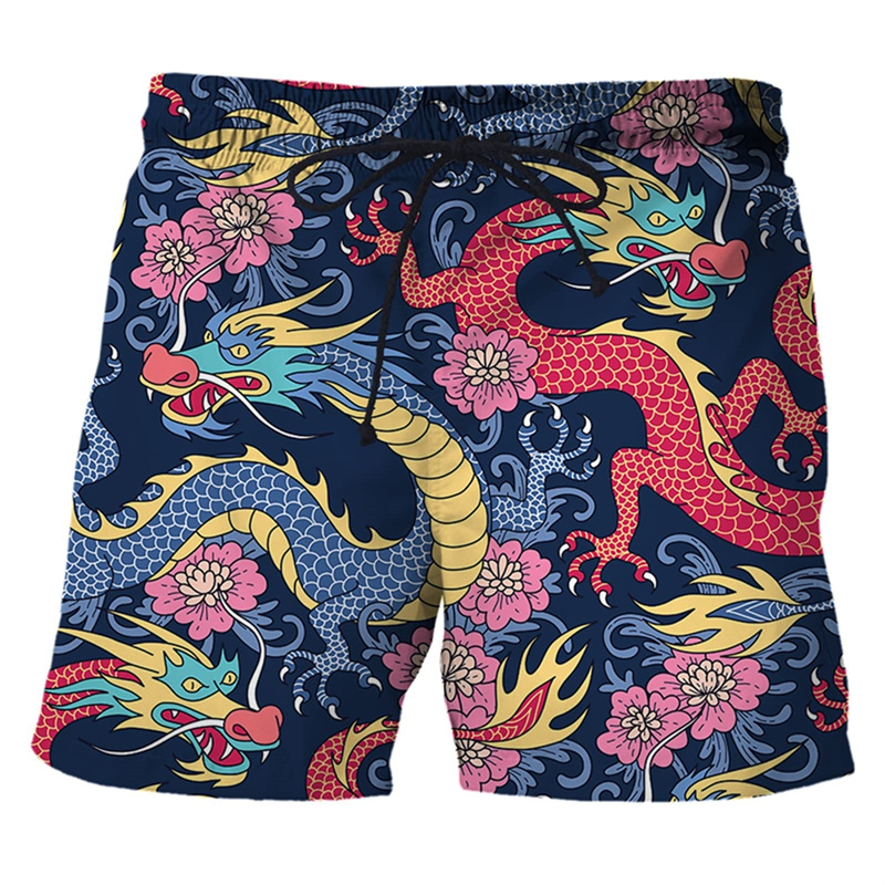 Trunks Board Surf - Bañador con estampado 3d de dragón